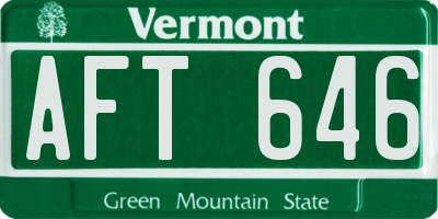 VT license plate AFT646