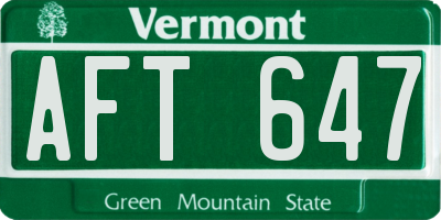 VT license plate AFT647