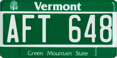 VT license plate AFT648