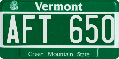 VT license plate AFT650