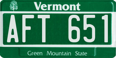 VT license plate AFT651