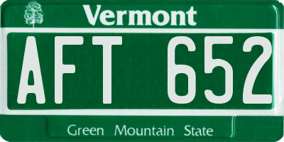 VT license plate AFT652