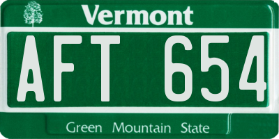VT license plate AFT654