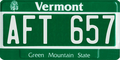 VT license plate AFT657