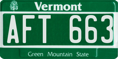 VT license plate AFT663