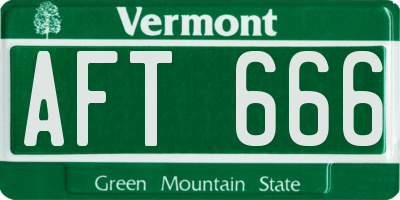 VT license plate AFT666