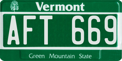VT license plate AFT669