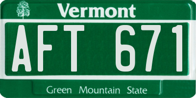 VT license plate AFT671