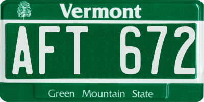 VT license plate AFT672