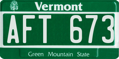 VT license plate AFT673