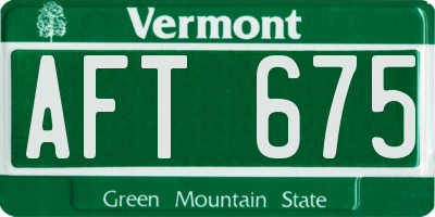 VT license plate AFT675