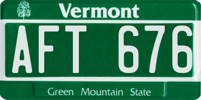 VT license plate AFT676