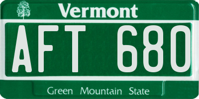VT license plate AFT680