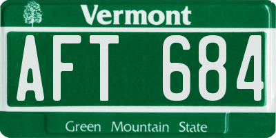 VT license plate AFT684