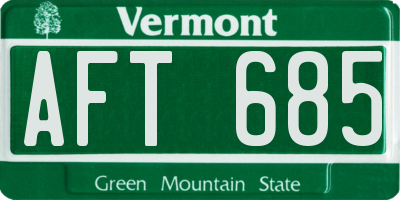 VT license plate AFT685