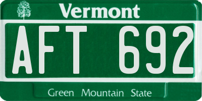 VT license plate AFT692