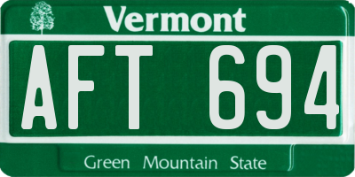 VT license plate AFT694