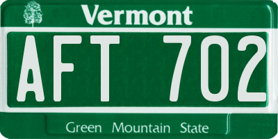 VT license plate AFT702