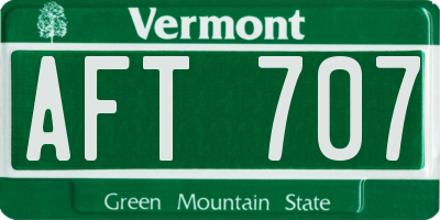 VT license plate AFT707