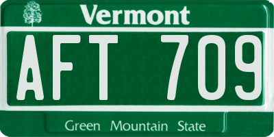 VT license plate AFT709