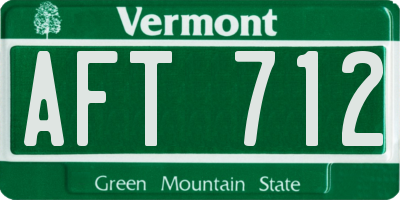 VT license plate AFT712