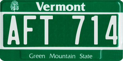 VT license plate AFT714