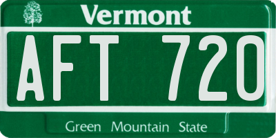 VT license plate AFT720
