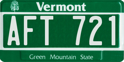 VT license plate AFT721