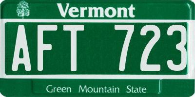 VT license plate AFT723