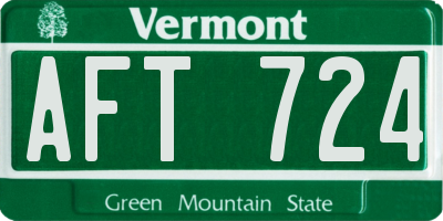 VT license plate AFT724