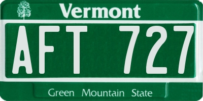 VT license plate AFT727