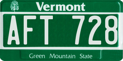 VT license plate AFT728