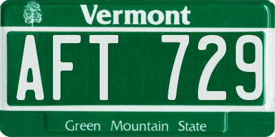 VT license plate AFT729