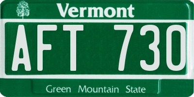 VT license plate AFT730