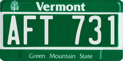 VT license plate AFT731
