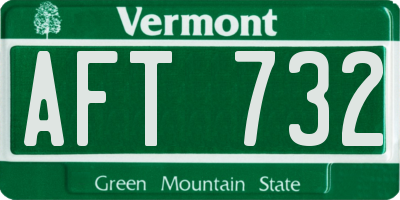 VT license plate AFT732