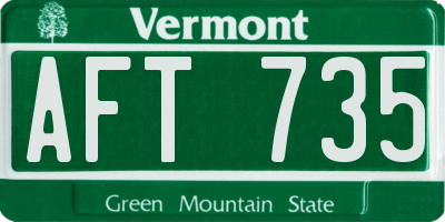 VT license plate AFT735