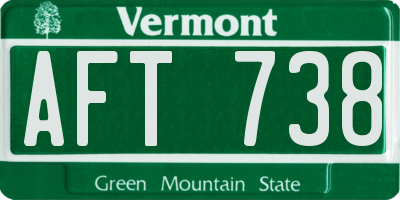 VT license plate AFT738
