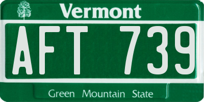 VT license plate AFT739