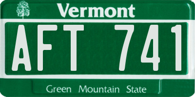 VT license plate AFT741