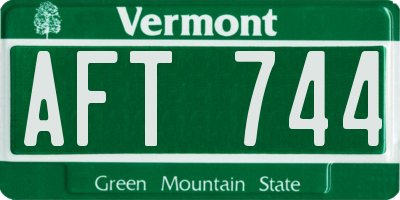 VT license plate AFT744
