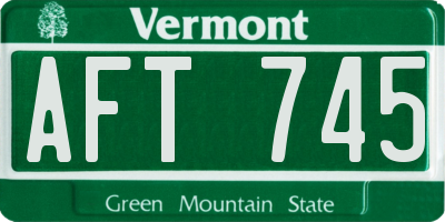 VT license plate AFT745
