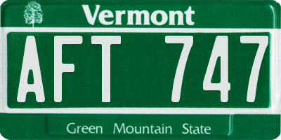 VT license plate AFT747