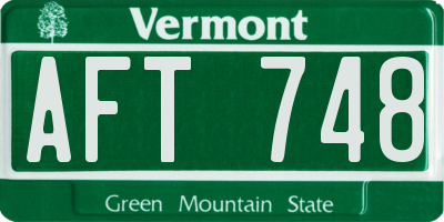 VT license plate AFT748