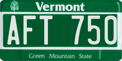 VT license plate AFT750