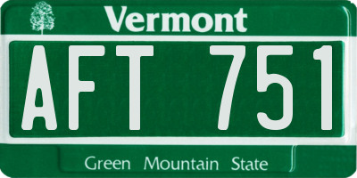 VT license plate AFT751