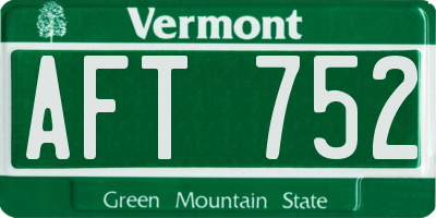 VT license plate AFT752