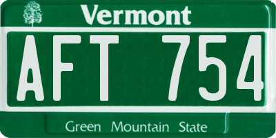 VT license plate AFT754