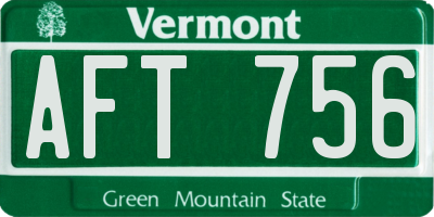 VT license plate AFT756