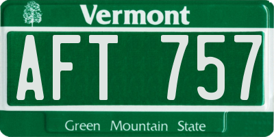 VT license plate AFT757